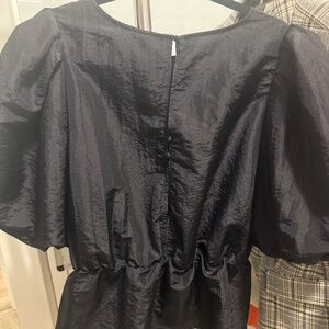 H&M Black Satin Blouse